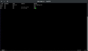 Putty - Fichier pg_hba.conf modifié avec VPN